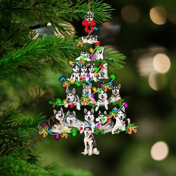 Siberian Husky Christmas Ornament 2
