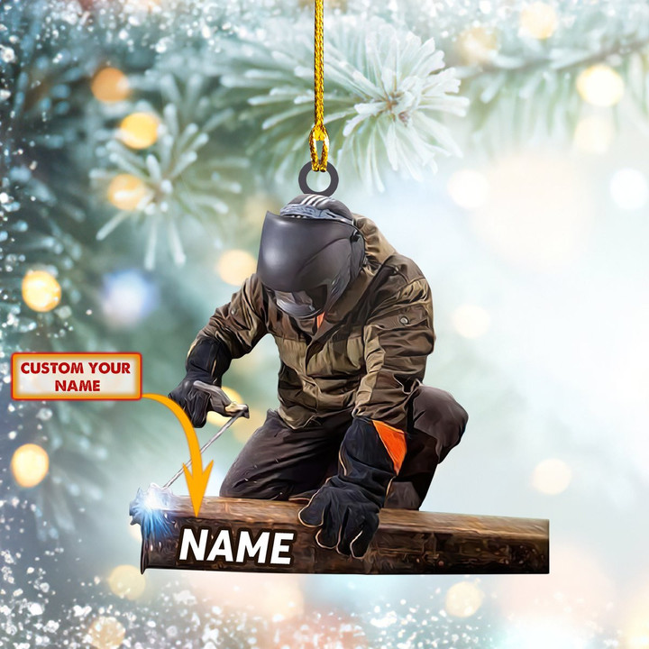 Personalized Welder Christmas Ornament