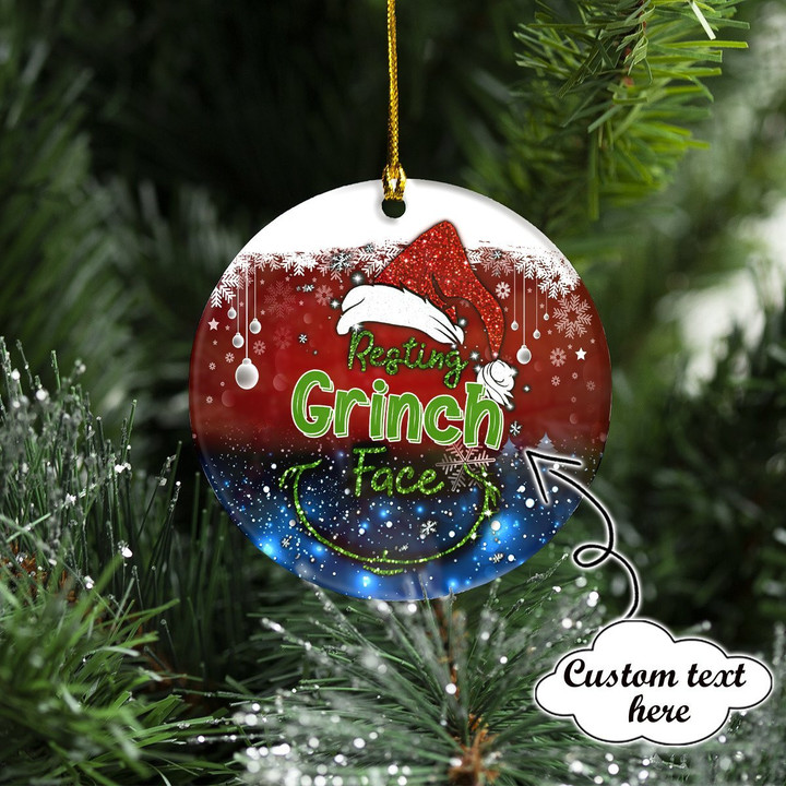 Personalized Resting Face Christmas Ornament