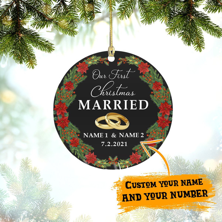 Personalized Our First Christmas Married Christmas Ornament
