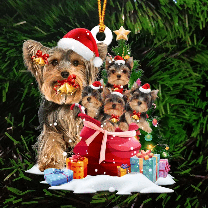 Yorkshire Terriers Christmas Ornament