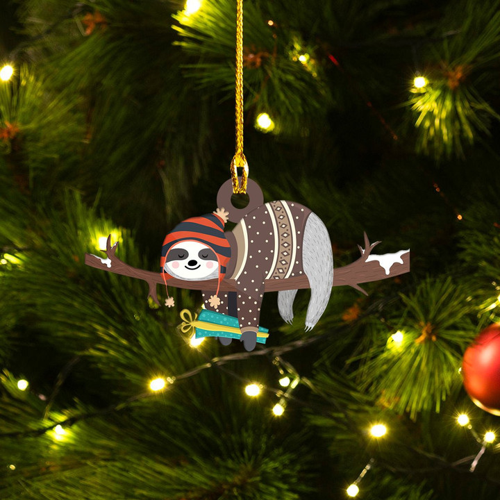 Sloth Christmas Ornament