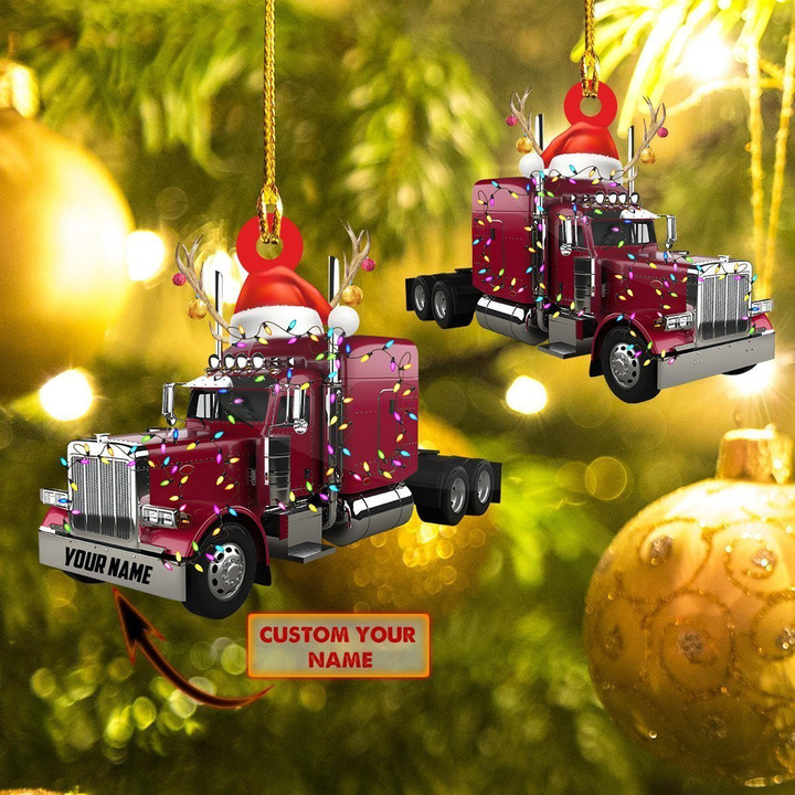 Personalized Trucker Christmas Ornament