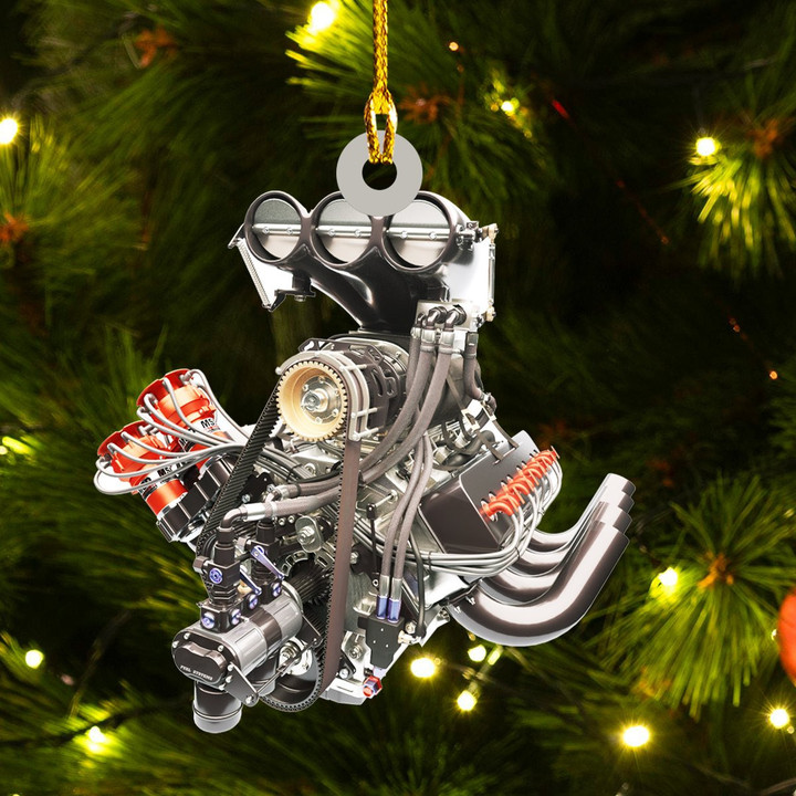 Dragster Engine Christmas Ornament