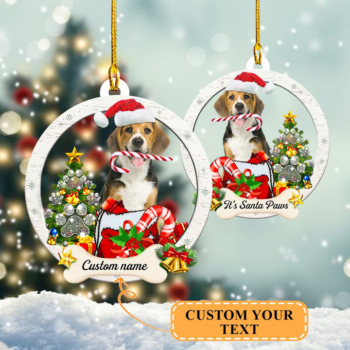 Personalized Santa Beagle Christmas Ornament PANORPG0352