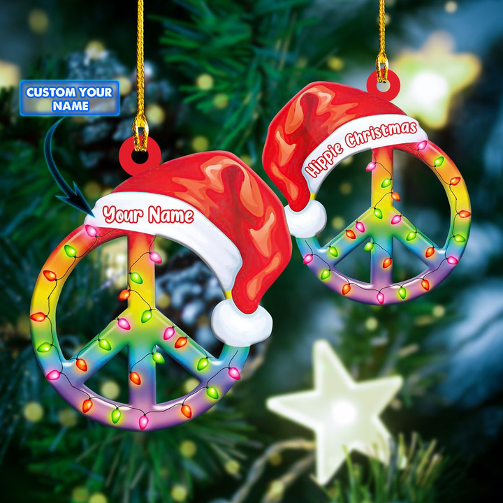 Personalized Hippie Christmas Ornament