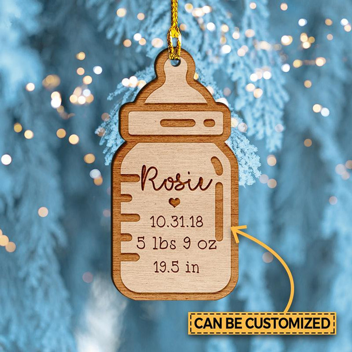 Personalized Baby Bottle Christmas Ornament