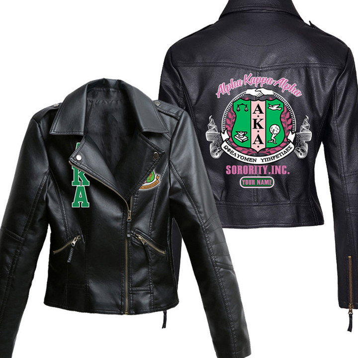 Personalized Alpha Kappa Alpha AKA 1908 Leather Jacket PANWLJ0001