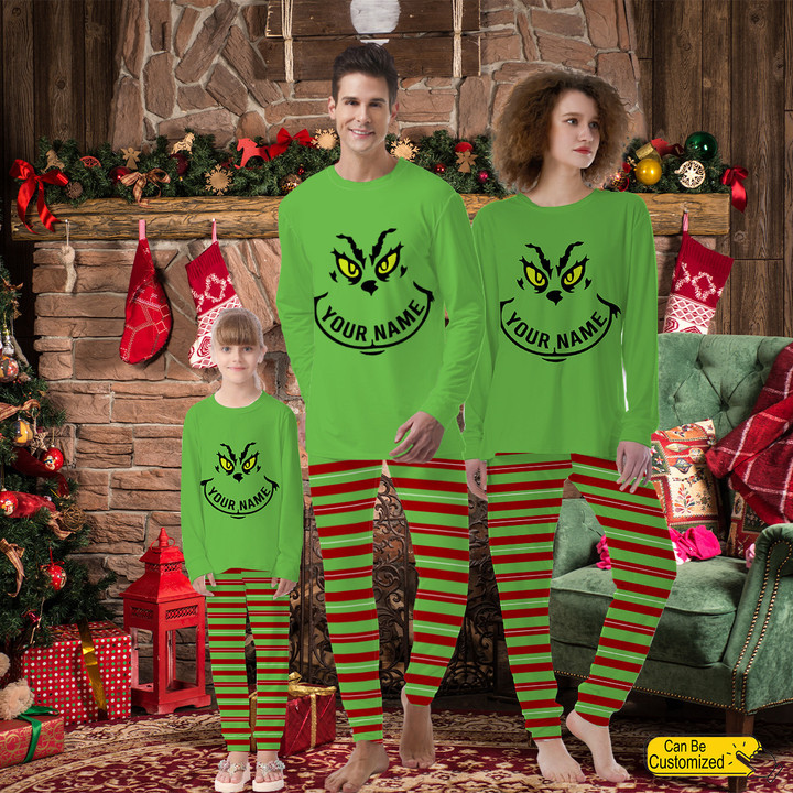 Personalized Grinch Pajamas For Family PANPAJ0011