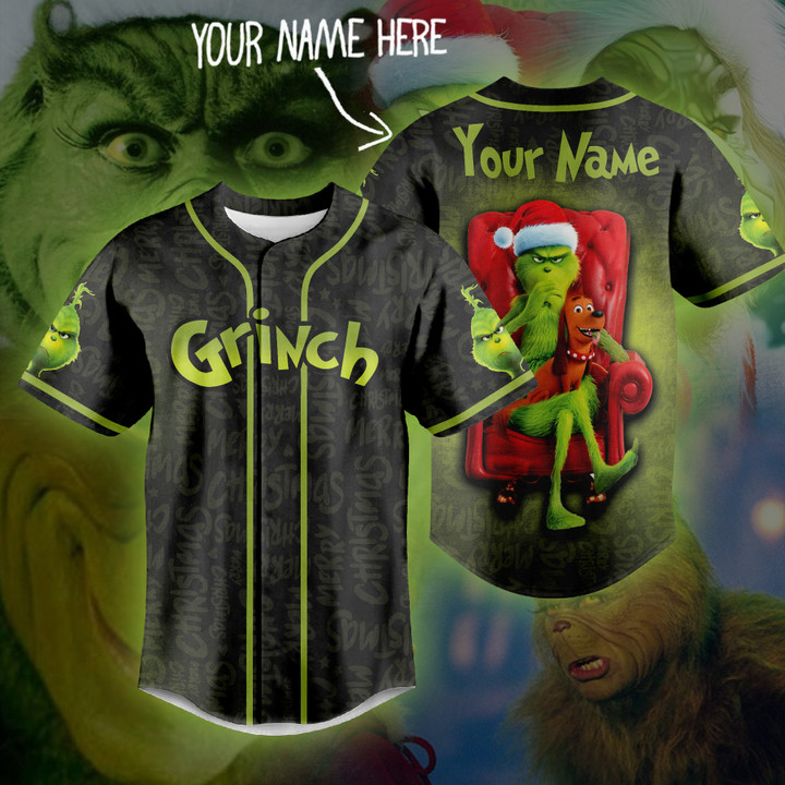 Personalized Christmas Grinch Jersey Shirt PANBJE0006