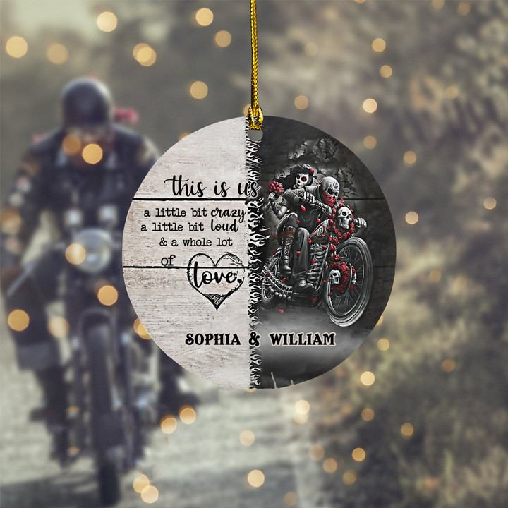 Personalized Biker Couple Christmas Ornament