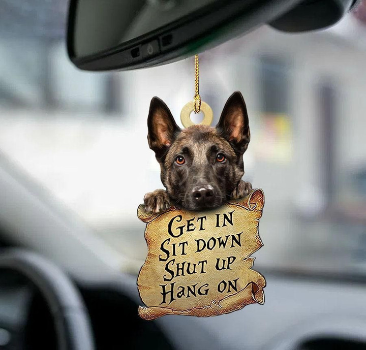 Malinois get in two sided ornament