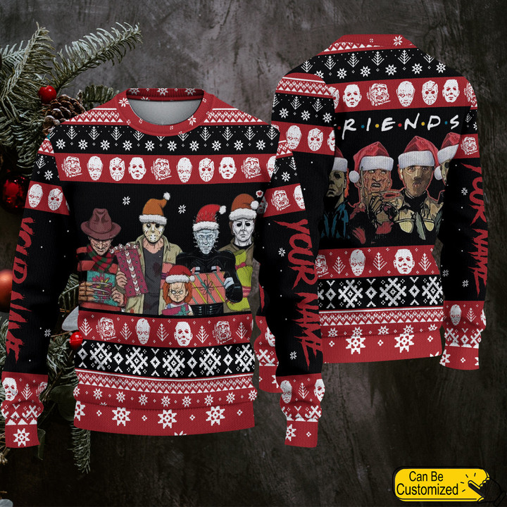 Personalized Horror Movies Sweatshirt Merry Christmas Ugly Sweater
