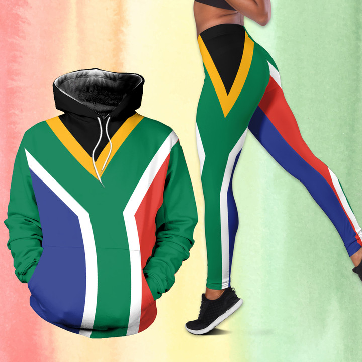 South Africa Flag African Outfit Hoodie And Legging Set