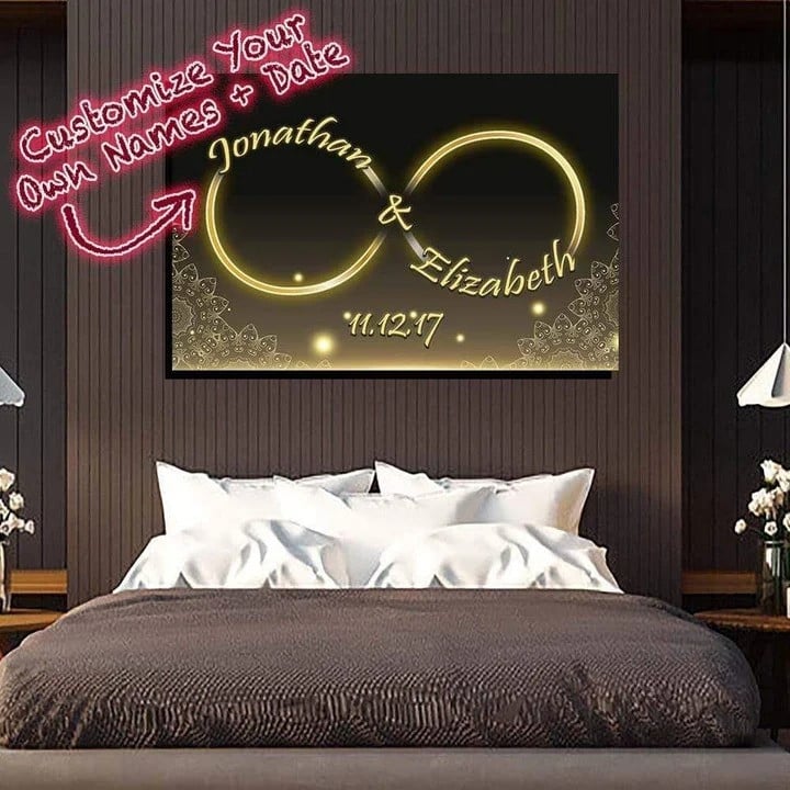 Personalized Gift For Couple Infinite Love Canvas