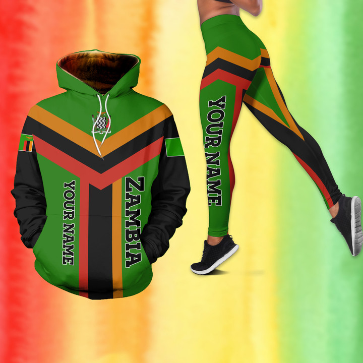 Personalized Zambia Zambian Outfit African Africa Hoodie And Legging Set