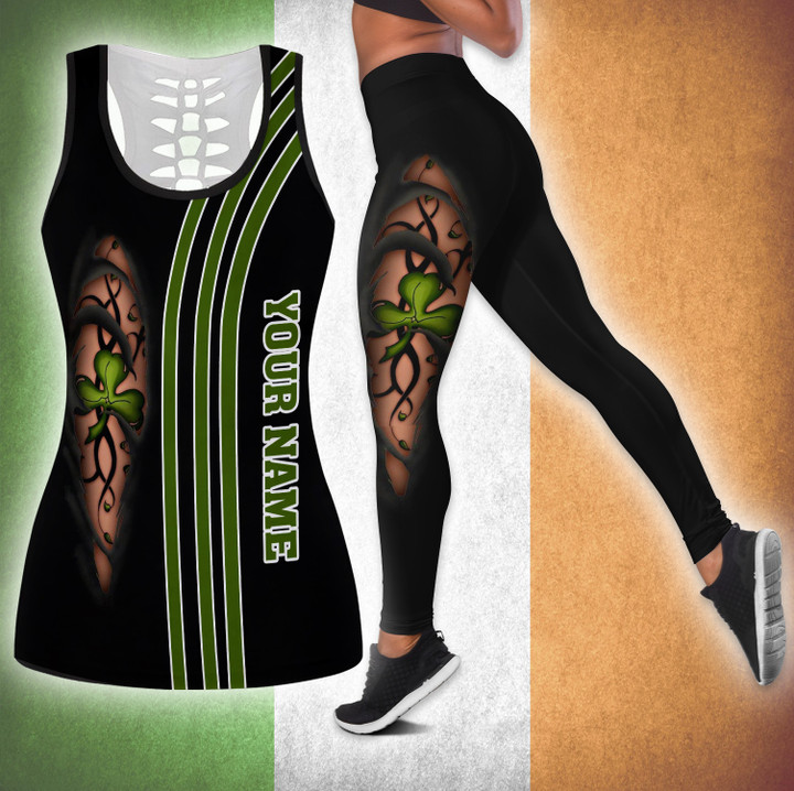 St Patrick Day Outfit Clover Shamrock Tank Top And Legging Set