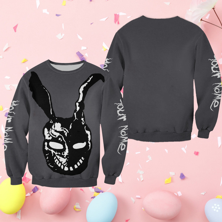 Personalized Easter Donnie Frank Bunny Rabbit Outfit For Adults Sweatshirt