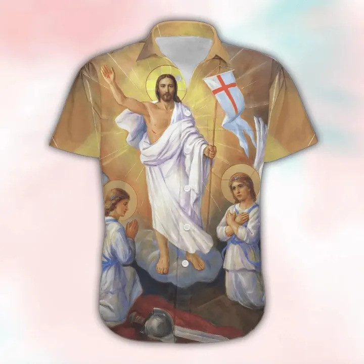 Christian Happy Easter Day Jesus Is King Hawaiian Shirt