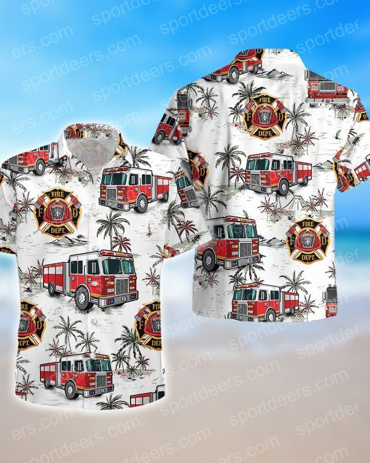 Firefighter Truck Tropical Hawaii Shirts