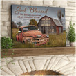 God Blessed The Broken Road Barn And Truck Custom Couple Name Wall Art Canvas Valentine's Day