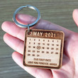 Personalized Calendar Keychain Wedding Anniversary, Couple Keychain for Wife and Husband