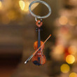 Personalized Violin Keychain, Custom Name Flat Acrylic Keychain for Violin Lovers