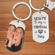 You Are My Rainbow LGBT Couple Keychain, Custom Photo for LGBT Lovers