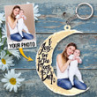 Personalized Family Photo Keychain, I love you the moon and Back Acrylic Keychain