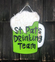 Beer Door Hanger Happy St Patrick's Day, Beer Wood Sign Forever Green Seamless Ireland
