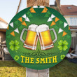 Beer Door Hanger Happy St Patrick's Day, Beer Wood Sign Forever Green Seamless Ireland
