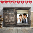 Personalized Newlywed Couple Wall Art, All of Love Custom Photo for Wife and Husband Canvas