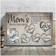 Mama Elephant Wall Art, A Whole lot of Love Wall Art Canvas for Mother