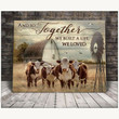 Hereford Cattle Wall Art, Everyday is a new beginning Canvas for Farmhouse Decor