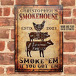 Personalized Smokehouse Signs, BBQ Grilling Backyard Sign, Smokehouse Vintage Metal Signs, Outdoor Kitchen Sign