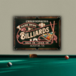 Personalized Billiards Game Room Sign, Billiards Room Vintage Metal Signs for Billiards Bar Sign