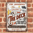 Personalized The Deck Signs, Grilling and Chillin with Friends Vintage Metal Signs Lake Metal Wall Art
