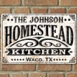 Personalized Garden Homestead Sign, Farmhouse Custom Vintage Metal Signs