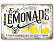 Personalized Lemonade Sign, Farmhouse Dining Room Decor Tin Metal Signs