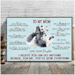 Personalized Panda Mom Canvas Wall Art, Panda Wall Art for Mother, Mommy