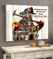 Customized Firefighter Painting, Firefighter Collage Photo Fireman Wall Decor for Dad, Firefighter Canvas Wall Art
