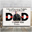 Firefighter Day, Firefighter Wall Art for Dad in Father's Day Canvas for Living Room
