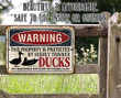 Personalized Duck Warning Guard Duck Sign, Duck House Sign, Farm Fresh Eggs Vintage Metal Signs