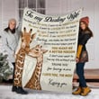 Personalized Giraffe Blanket for Wife, Darling Wife Throw Blanket Giraffe Fleece Blanket