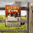 Personalized Cow Dairy Farm Sign, Daisy Sign Fresh Milk, Creamy Butter Customized Vintage Metal Sign