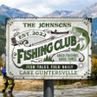 Personalized Fishing Sign, Fishing Club Customized Vintage Metal Sign for Fishing Club, Fishman