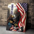 Eagle American Flag Canvas, One Nation Under God Eagle Wall Art for 4th of July Home Decor