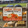 Personalized Pumpkin Patch Sign, Farm Fresh Sign Vintage Metal Sign for Thanksgiving