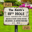Personalized Golf Club House And Bar, Golf Sign, 19th Hole Customized Vintage Metal Signs