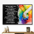 LGBT Pride Canvas for Gay Couple, The day I met you Hand in Hand LGBT Wall Art for Husband and Wife
